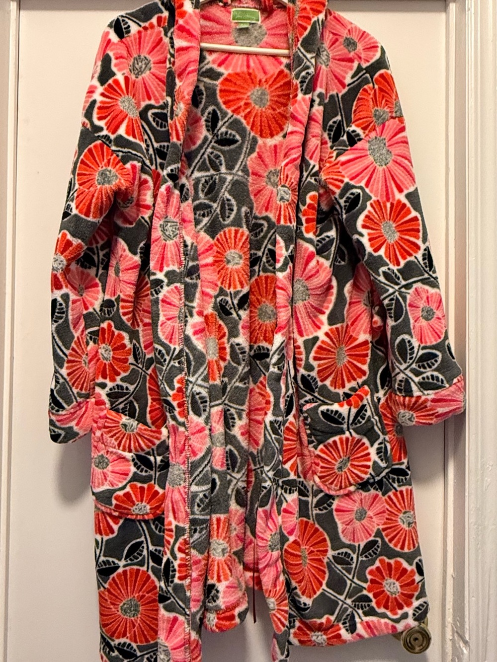 Vera Bradley Cheery Blossom Hooded Short Robe